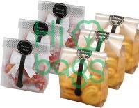 Pack Translucent Plastic Bags for Cookie for Bakery Party with Stickers M